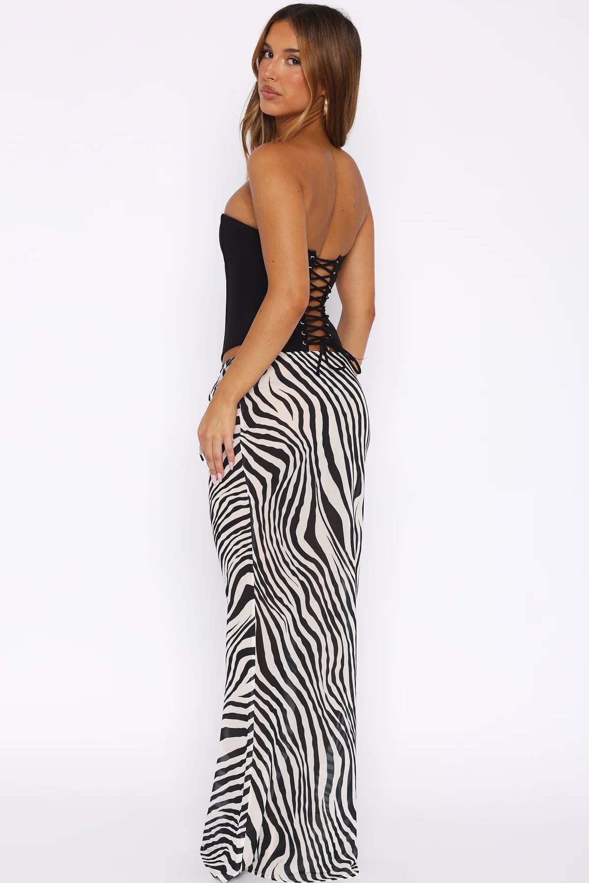 The Safari Maxi Skirt – Zebra