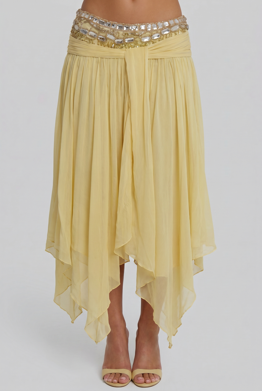 Yellow Sequin Trim Set