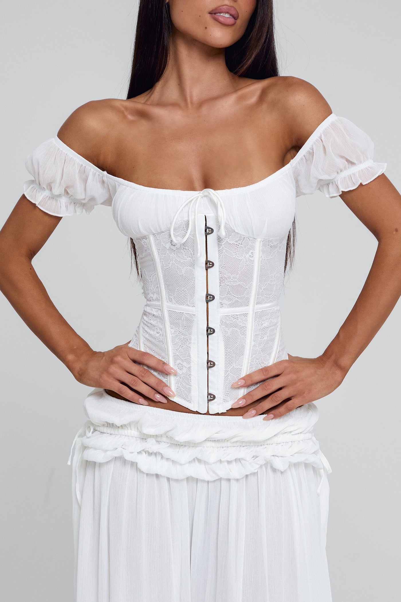 White Lace Corset Top