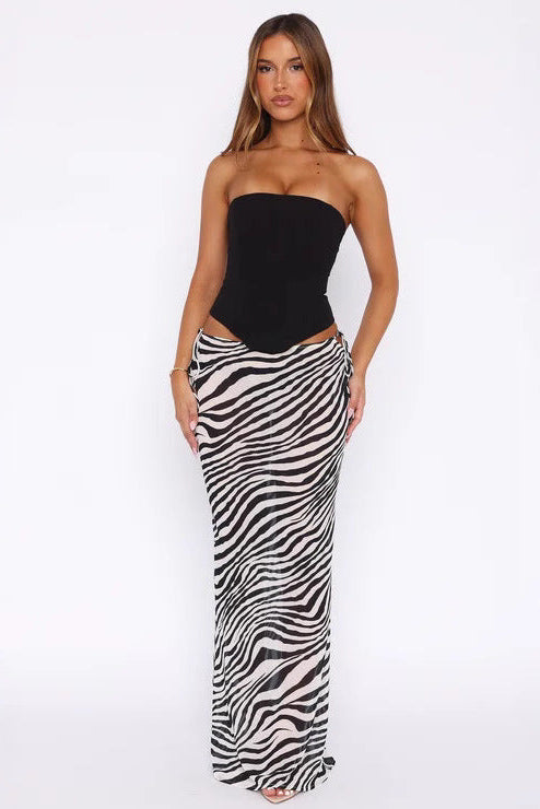 The Safari Maxi Skirt – Zebra