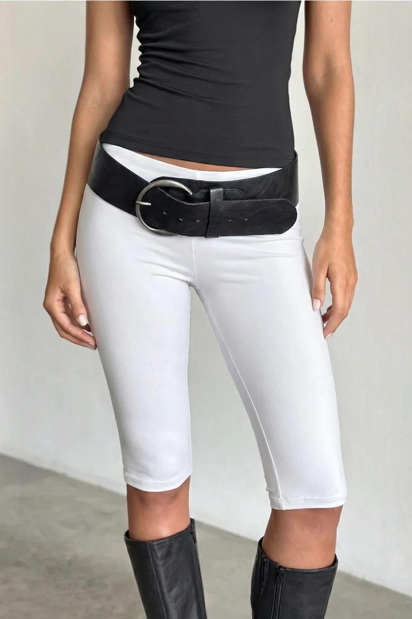 White Capri Leggings