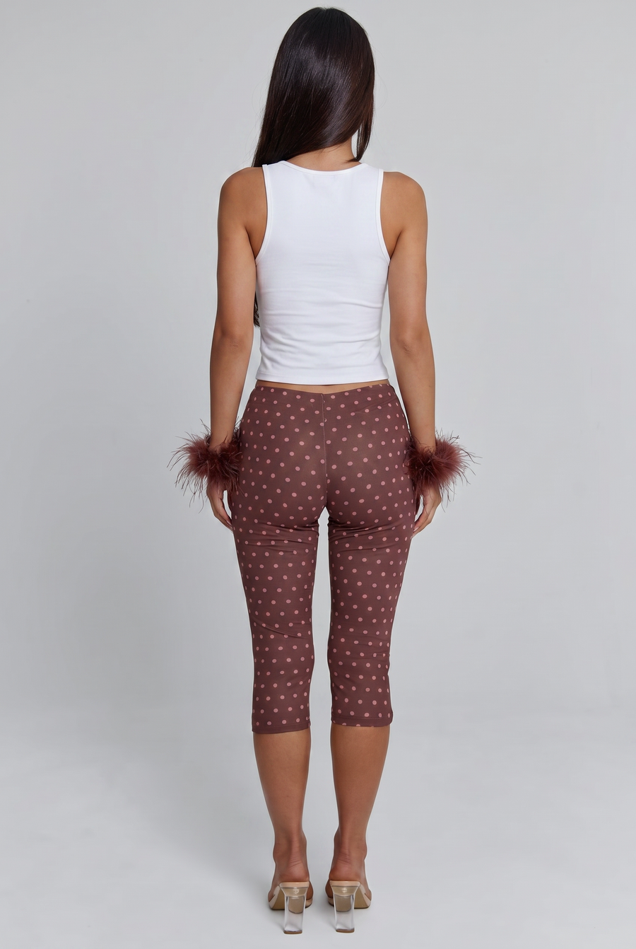 Brown Polka Dot Capri Pants
