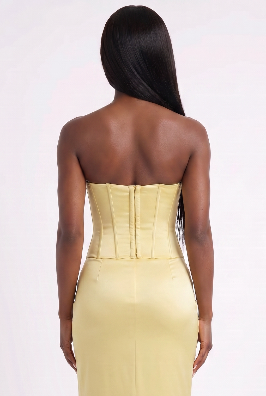 Butter Yellow Satin Corset Top