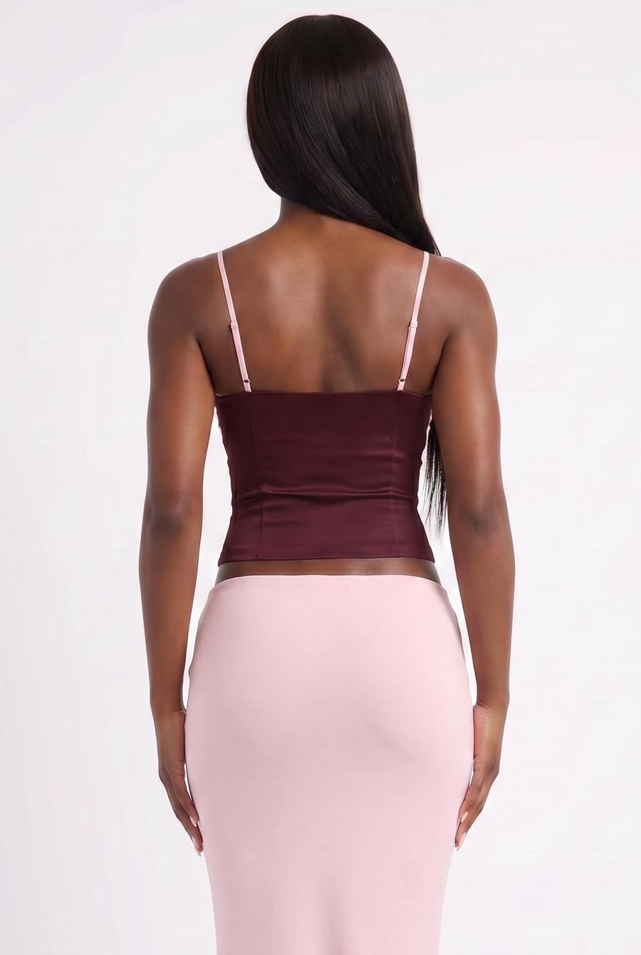 Pink & Burgundy Two-Tone Corset Top
