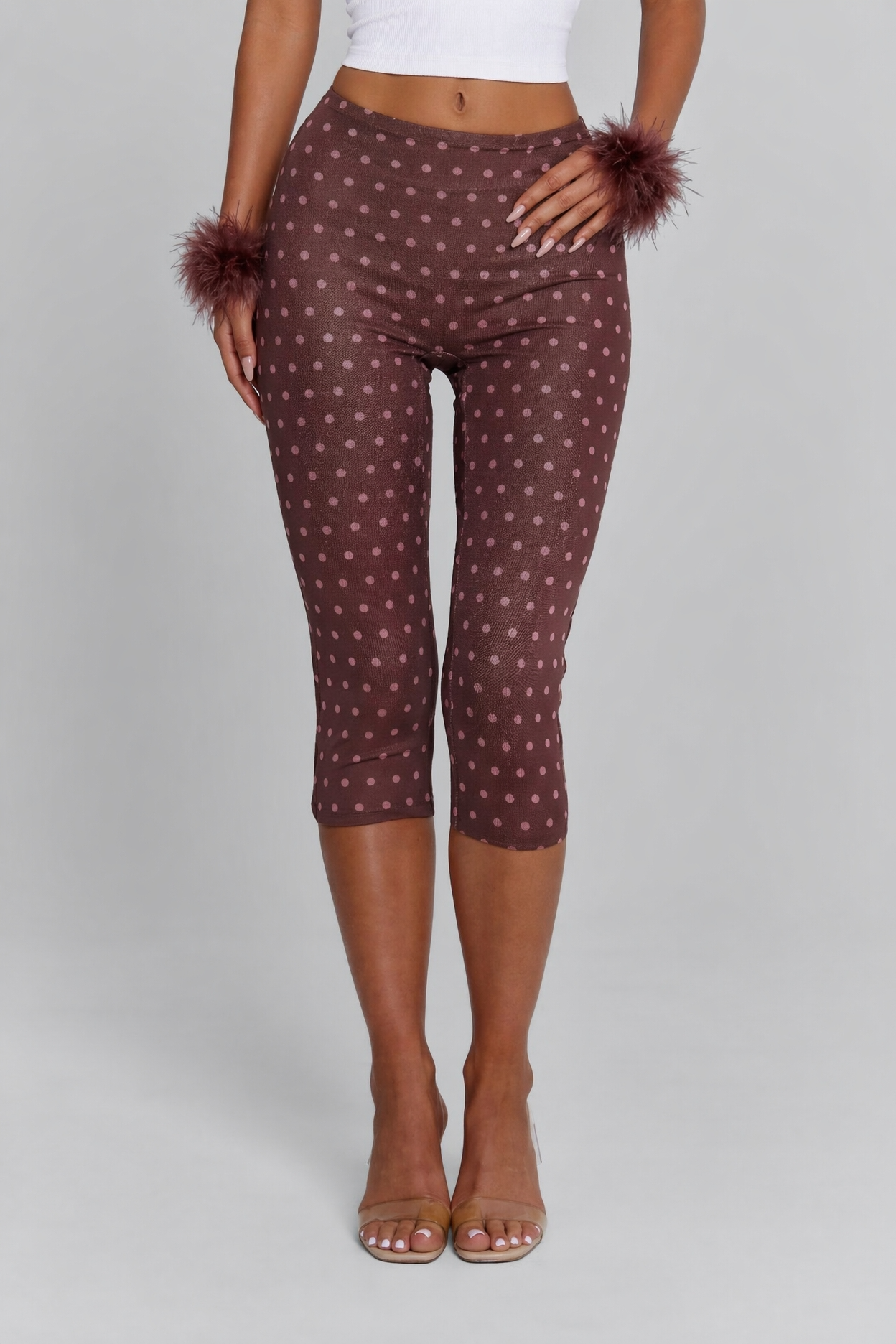 Brown Polka Dot Capri Pants